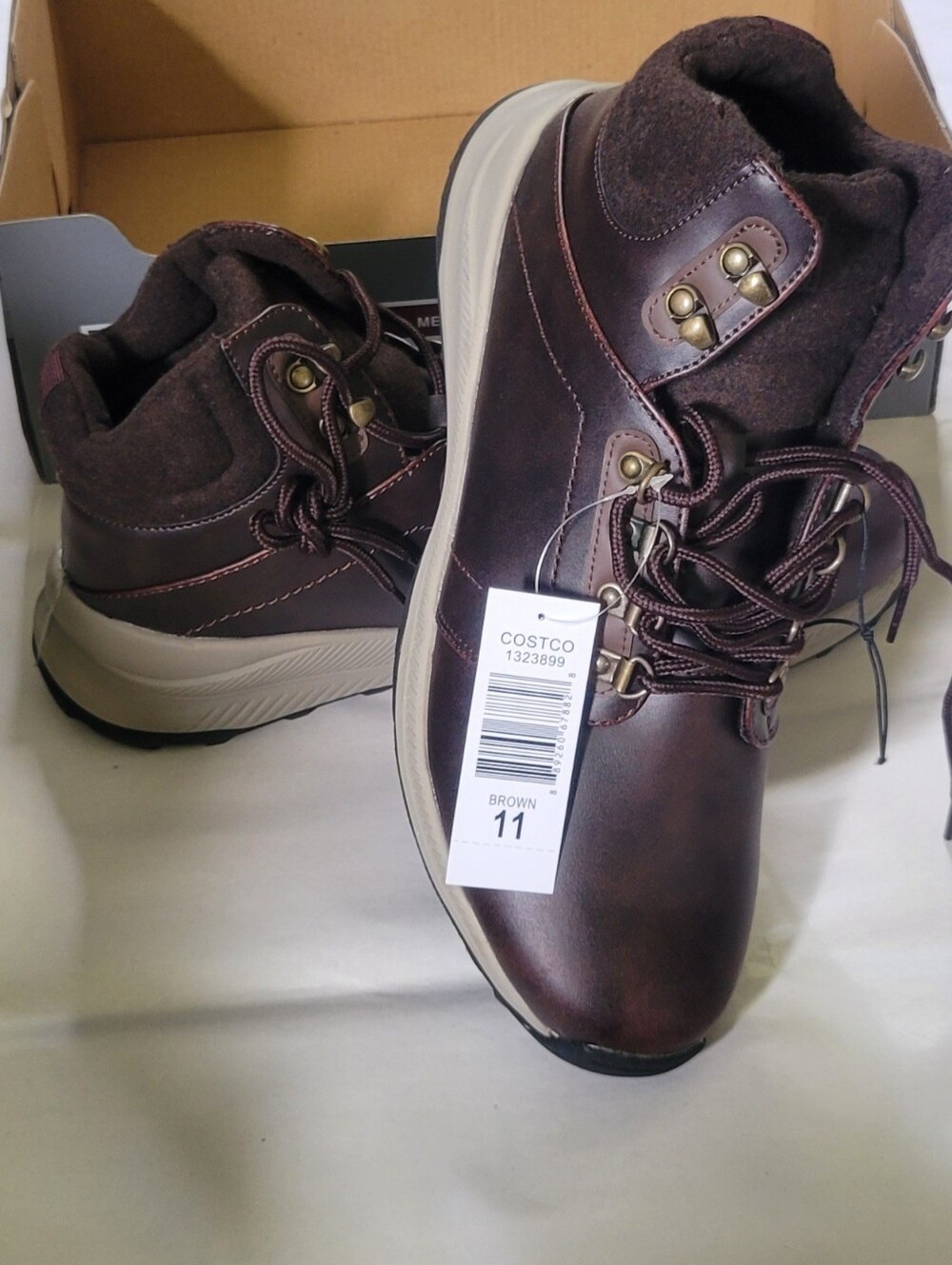 Khombu Men's Brown High-Top Leather Boots